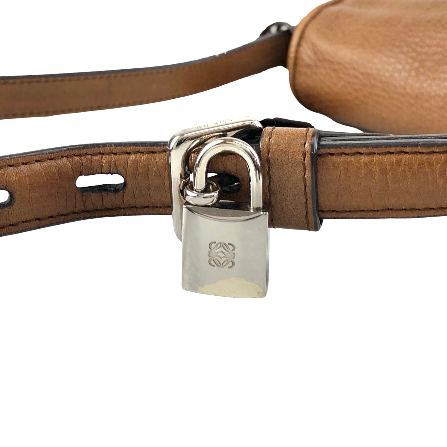 LOEWE Logo Embossed Crossbody Shoulder bag Brown Vintage w2swk6