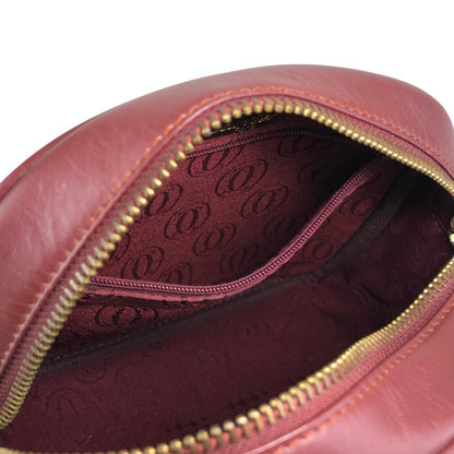 Cartier Logo Embossed Shoulder bag Bordeaux Vintage p8xu57