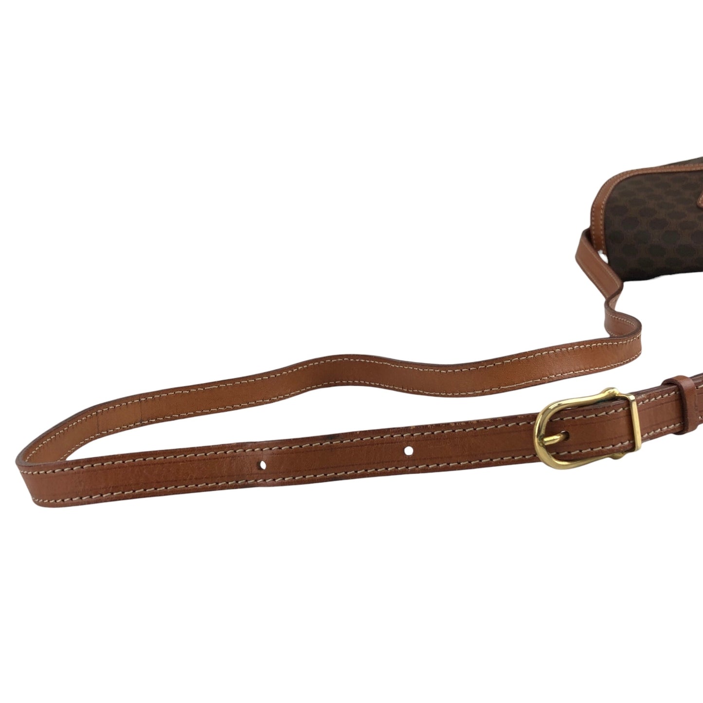 CELINE Macadam Horse Bit Shoulder bag Brown Vintage vxdzgh