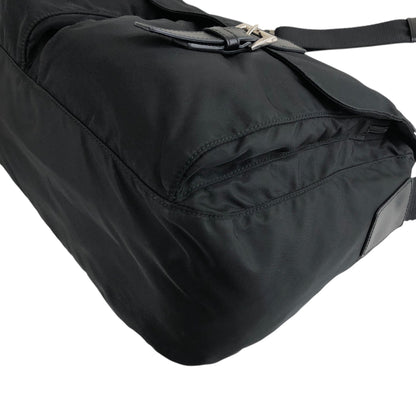 PRADA Triangle Logo Shoulder bag Black Vintage hyx77k