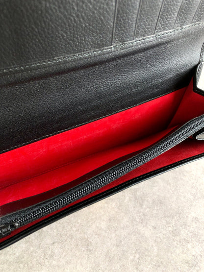 CELINE Horse Bit Long Wallet Black Vintage t6vnxy