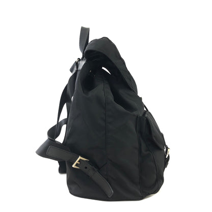 PRADA Triangle Logo Double pocket Nylon Backpack Black Vintage e2jimd