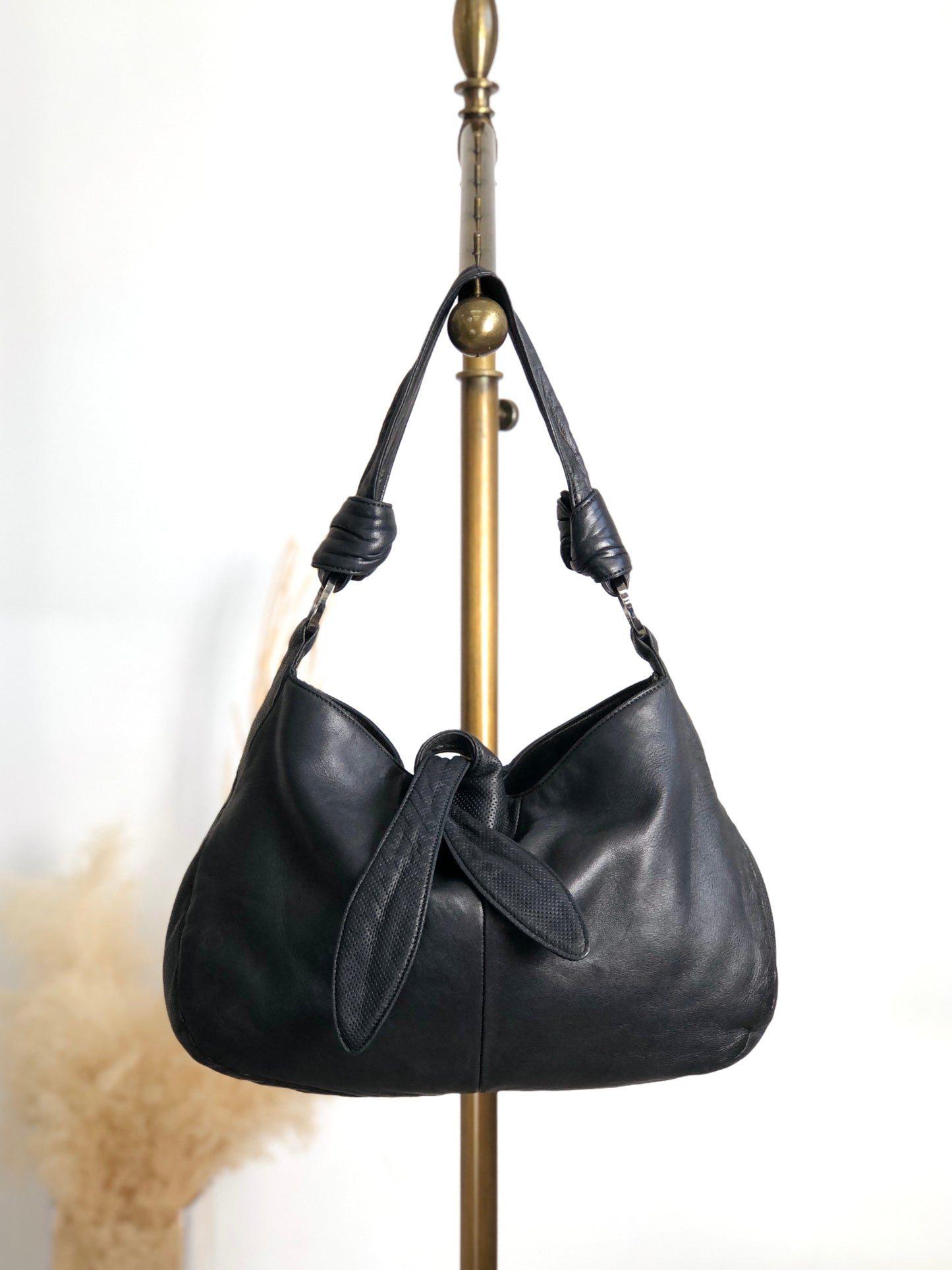 LOEWE Anagram Shoulder bag Hobobag Black Vintage 4gd3uv