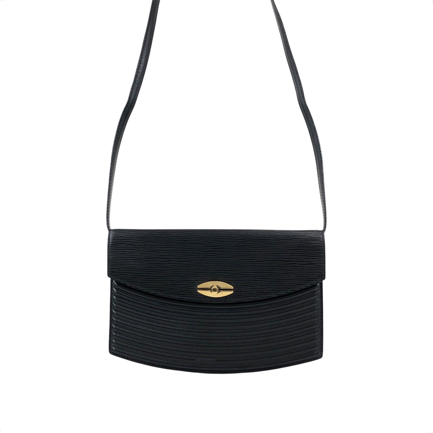 LOUIS VUITTON Epi Turn Lock Shoulder bag Black Vintage 6y7n33