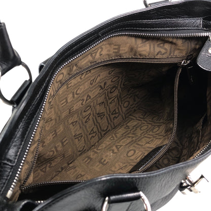 Salvatore Ferragamo Gancini Handbag Black Vintage igucky
