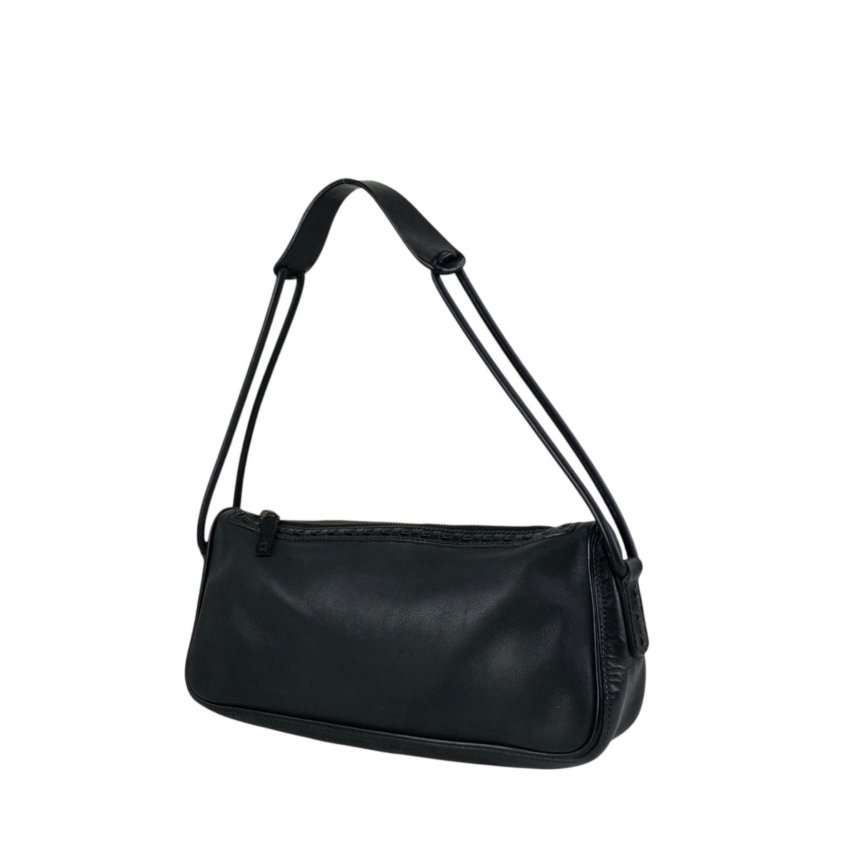 GUCCI Logo Embossed Shoulder bag Black Vintage zvzcf8