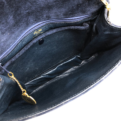CELINE Blason Chain Shoulder bag Navy Vintage bppgsa