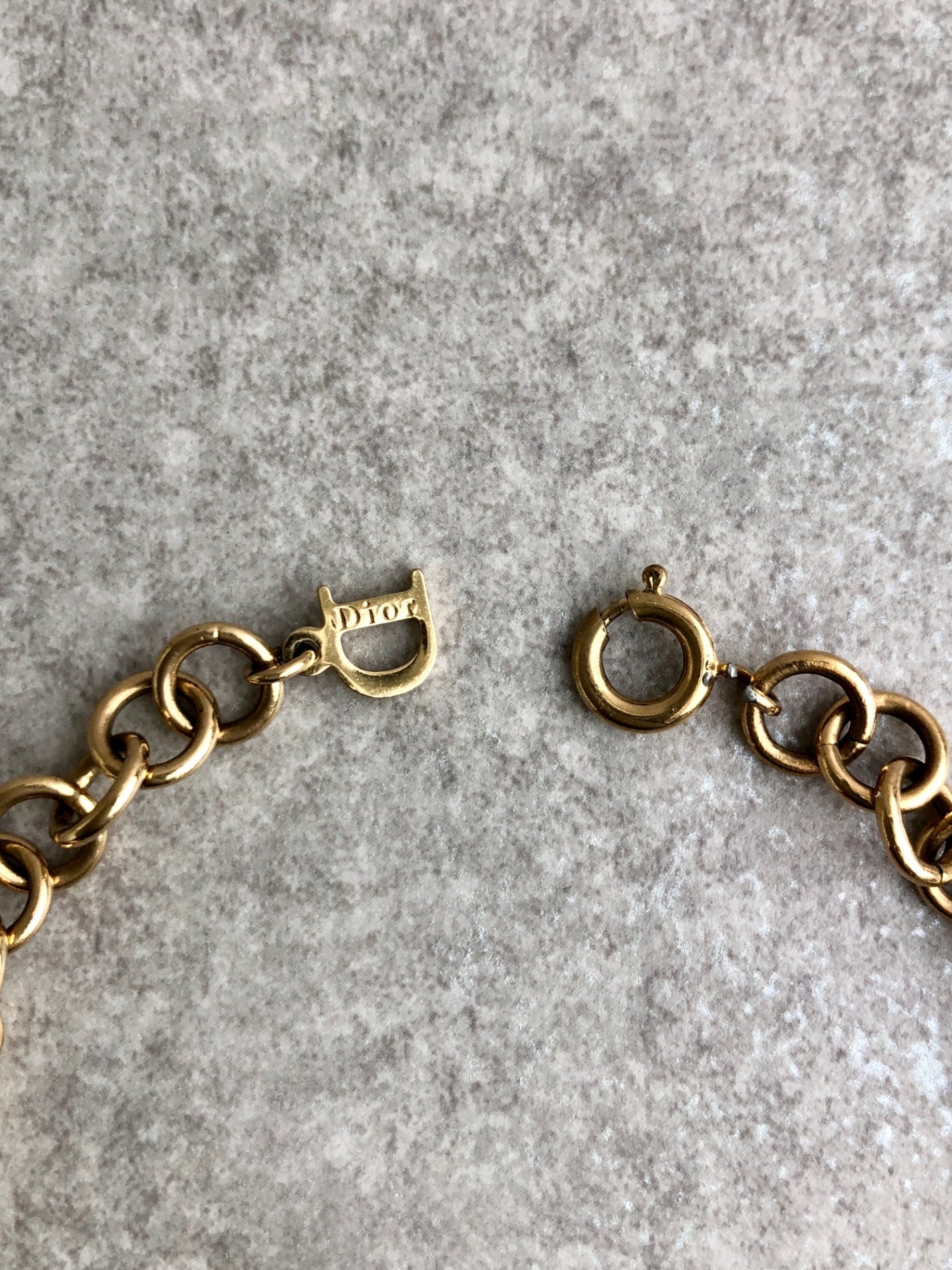 Christian Dior CD Logo Heart Bracelet Gold Vintage 8wburj