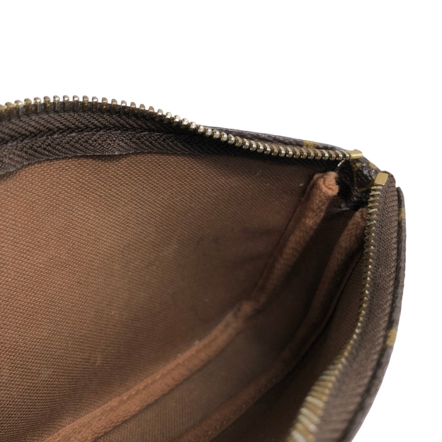 LOUIS VUITTON Monogram Small Handbag Brown M58009 Vintage 85sgud
