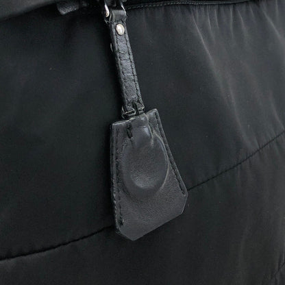 PRADA Tessuto Triangle Logo Two-way Handbag Shoulder bag Black Vintage 4s54ei