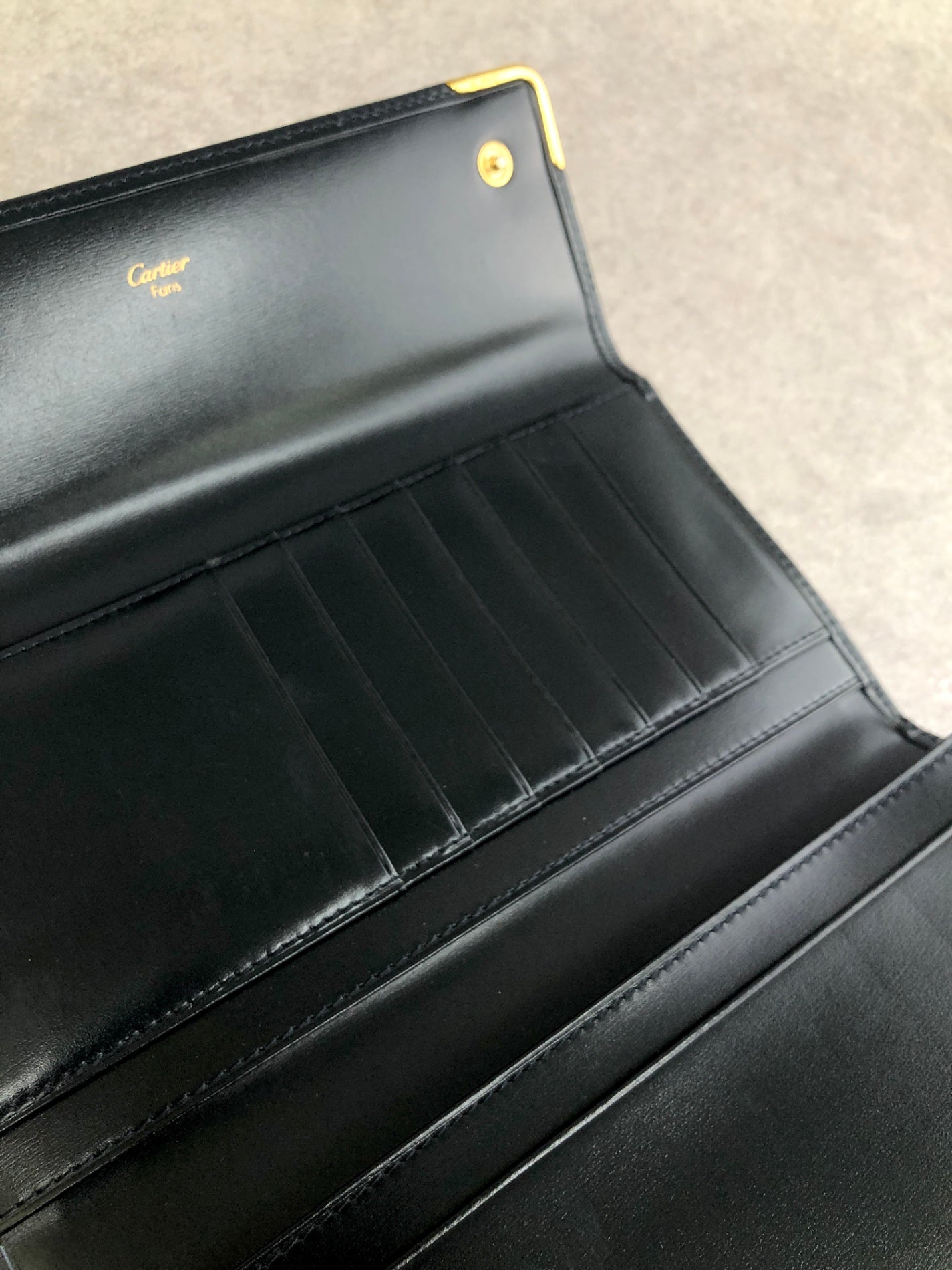 Cartier Long Wallet Black Vintage jwzwib