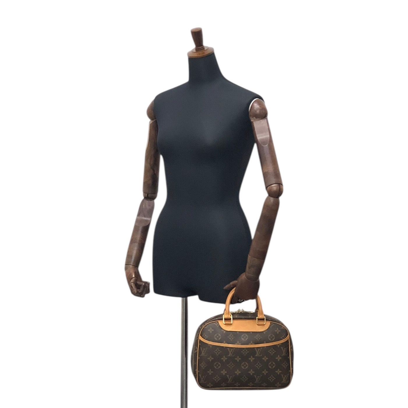 LOUIS VUITTON Monogram Handbag Brown Vintage wmhwus