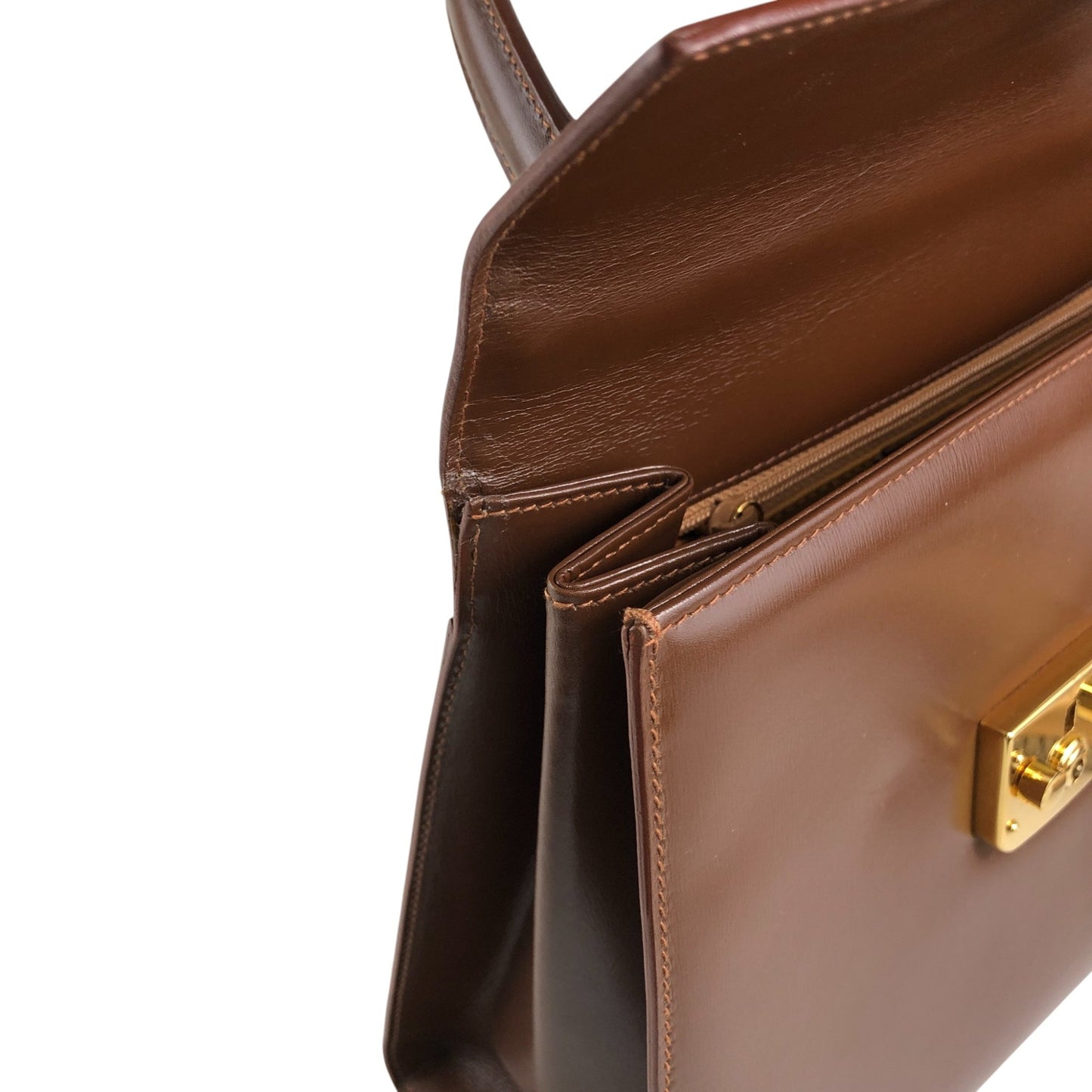 GUCCI Two-way Handbag Shoulder bag Brown Vintage icv4fg