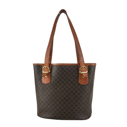 CELINE Macadam Blason Handbag Totebag Brown Vintage rfx5gg