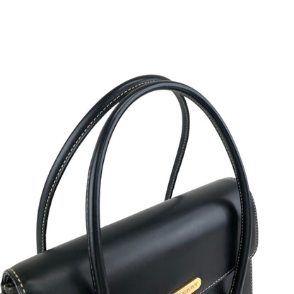 BURBERRY Logo Handbag Black Vintage 3ziibs