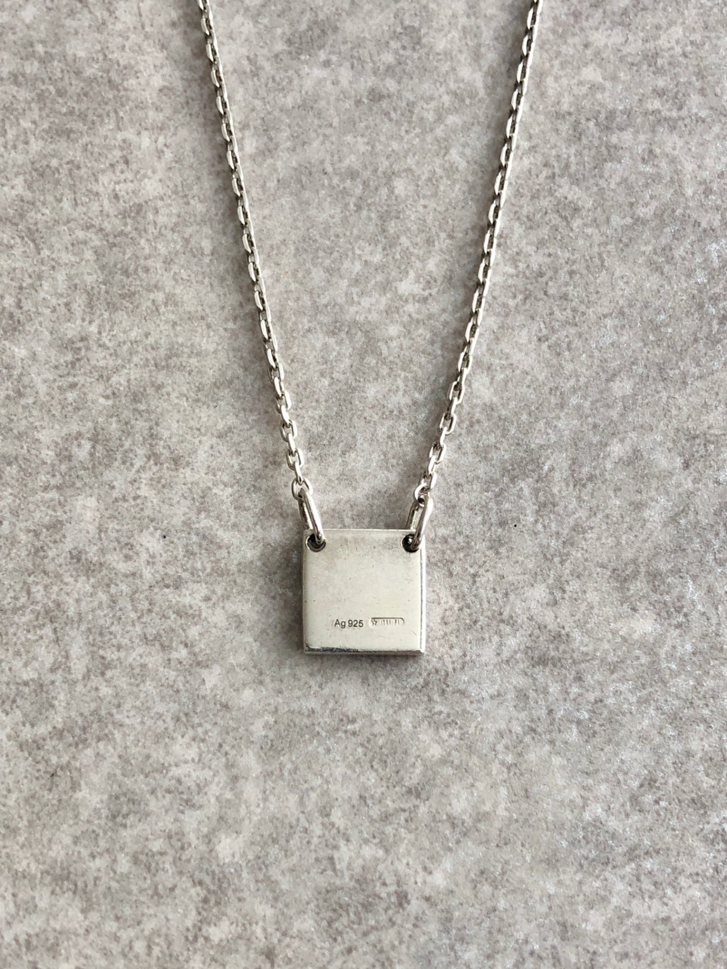 GUCCI Logo Necklace Silver Vintage kv3eda