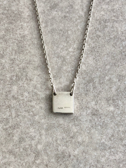 GUCCI Logo Necklace Silver Vintage kv3eda