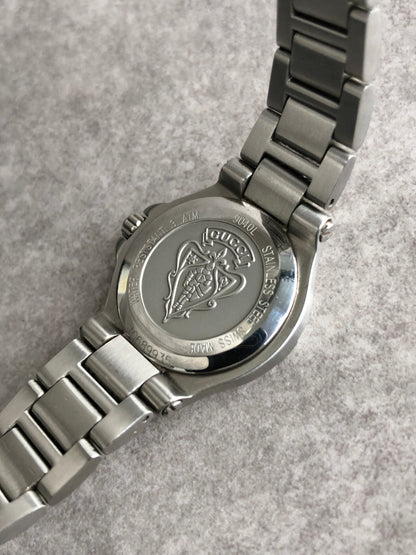 GUCCI Logo Quartz Watch Silver 9040L Vintage d4t5bp