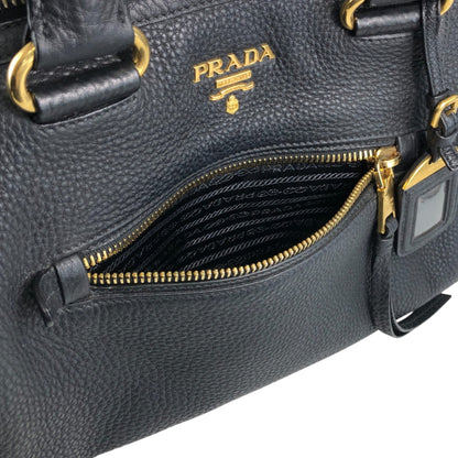 PRADA Logo Two-way Handbag Shoulder bag Black Vintage bwhz6p