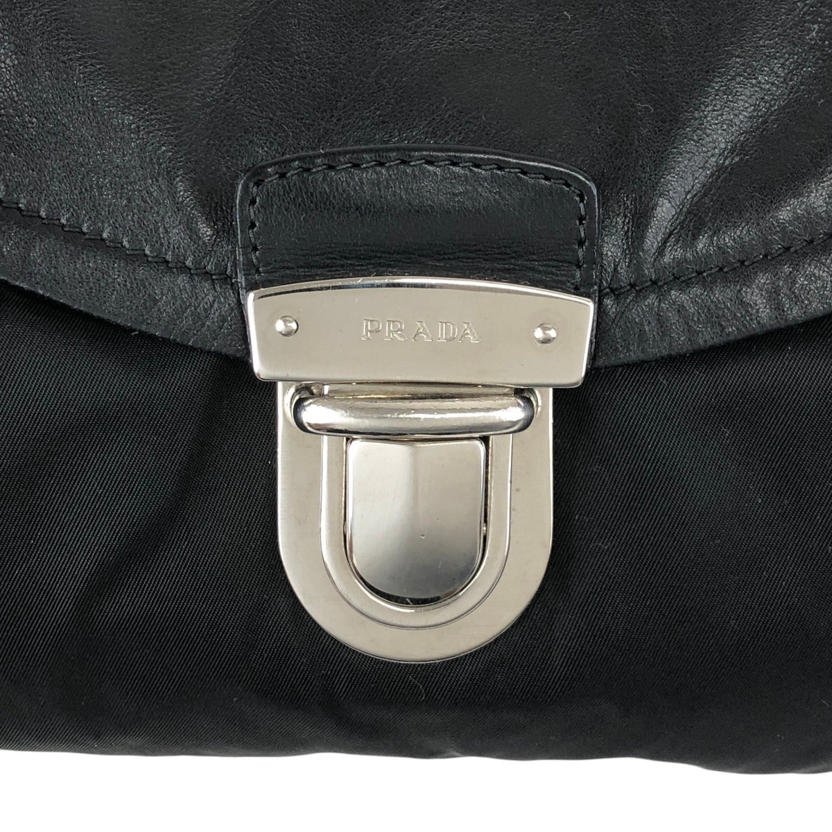 PRADA Push lock Handbag Black Vintage pesttr