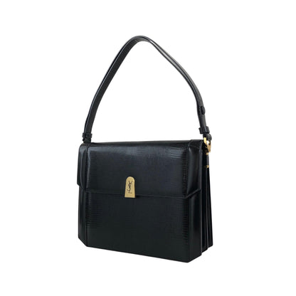 Yves Saint Laurent YSL Logo Shoulder bag Black Vintage d3ffr7