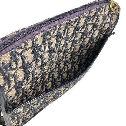 Christian Dior Trotter CD Logo Round Shoulder bag Navy Vintage pca7bv