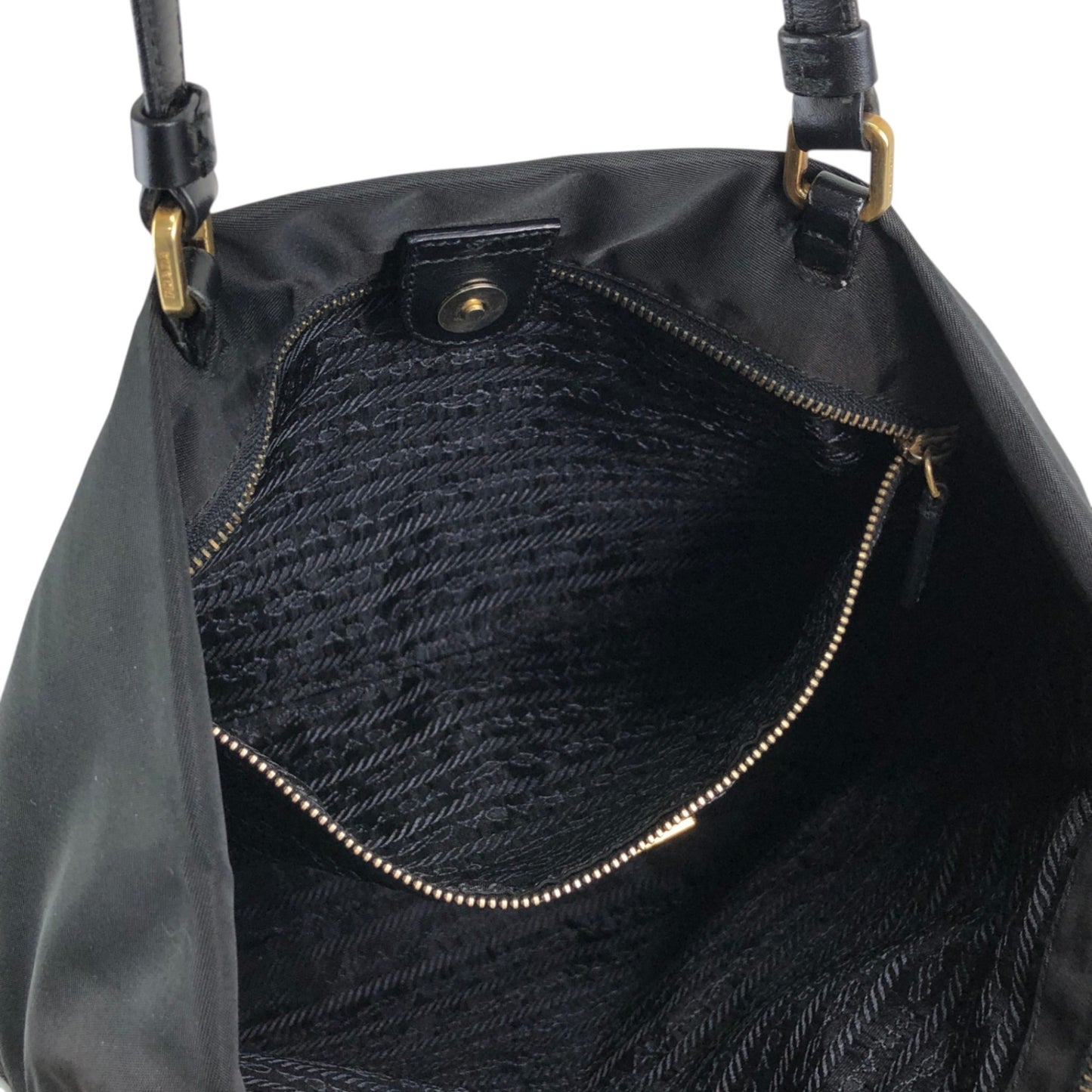 PRADA Tessuto Triangle Logo Handbag Totebag Black Vintage p8z2vd