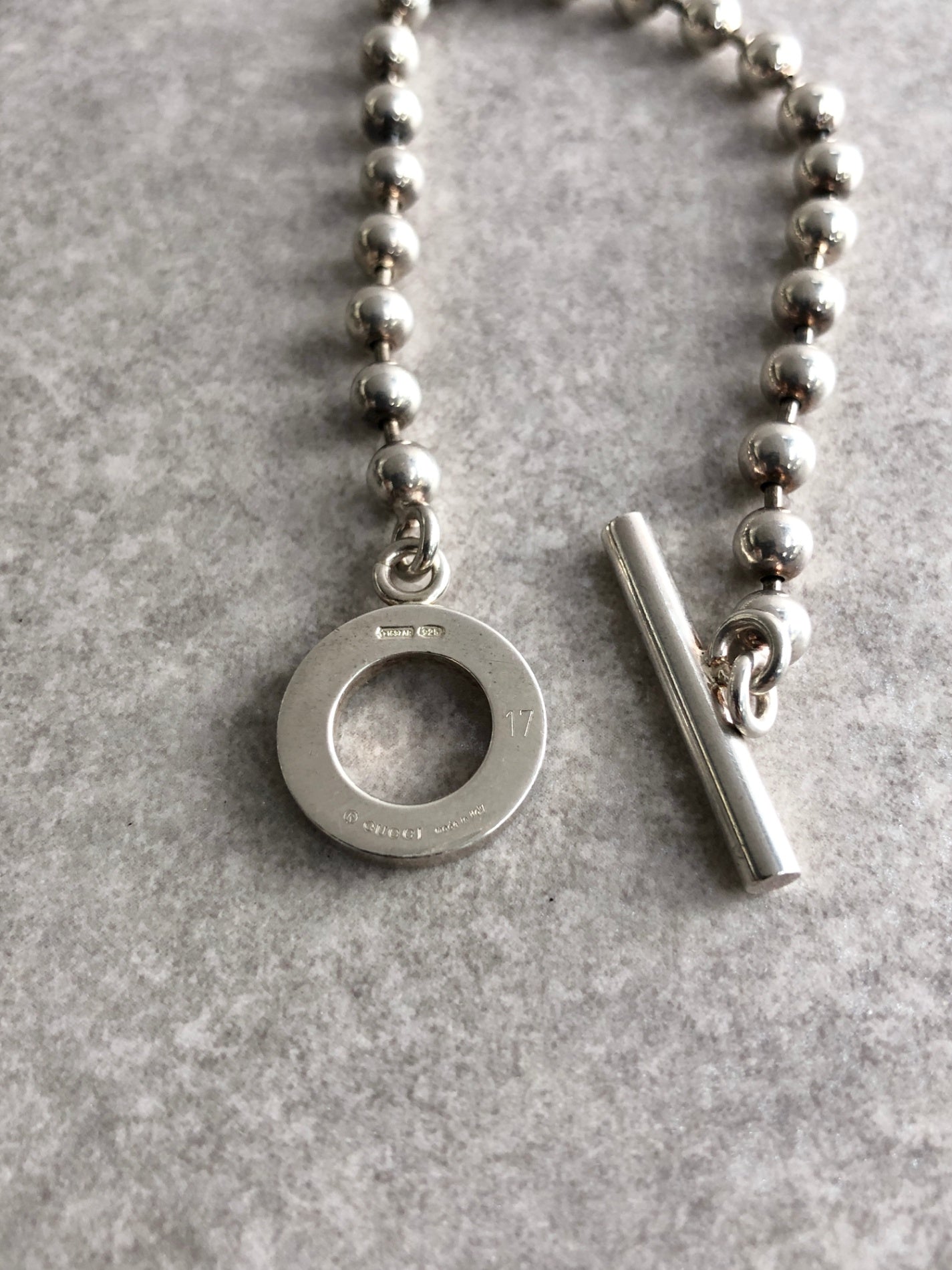 GUCCI Logo Bracelet Silver Vintage x5scvr