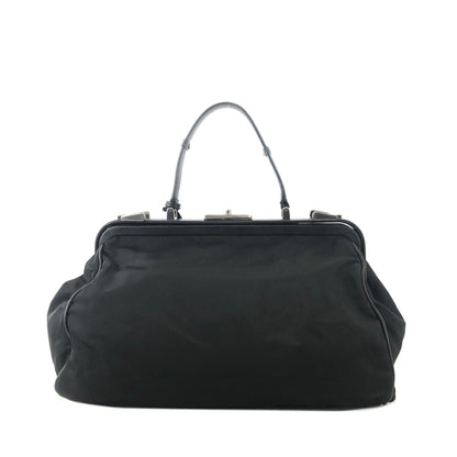 PRADA Triangle Logo Nylon Leather Boston bag Doctors bag Black Vintage cwki7t