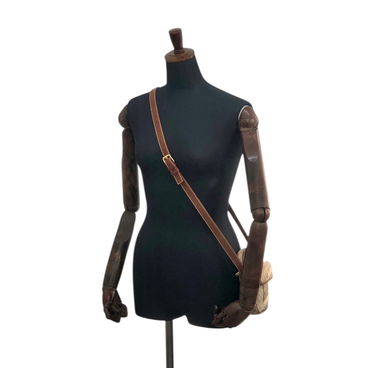 CELINE Blason Small Shoulder bag Beige Vintage yn4w5e