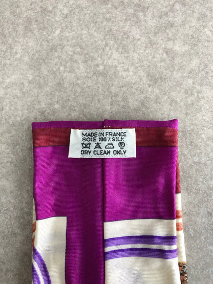 HERMES Silk Headband Purple BRIDES DE GALA Vintage dnswe2