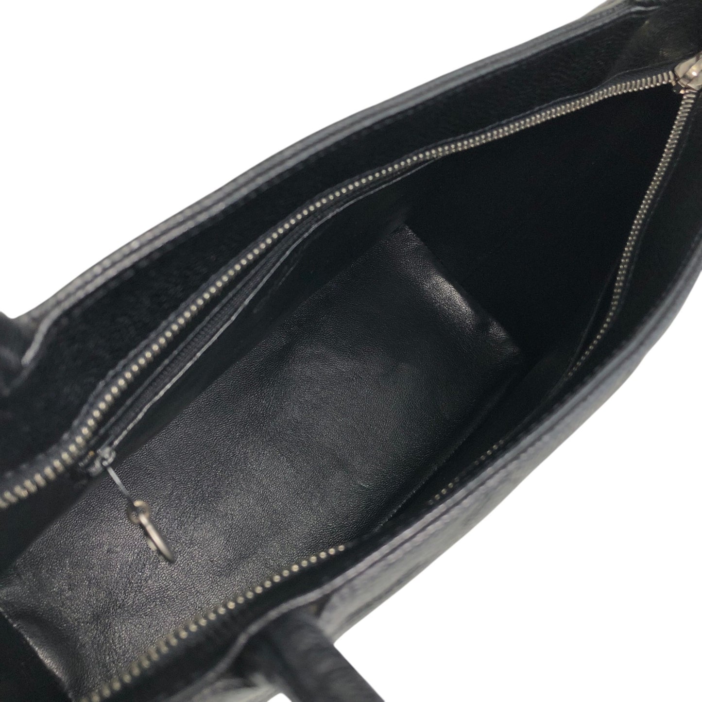 CHANEL Coco Mark Caviar Leather Handbag Black Vintage c6sifv