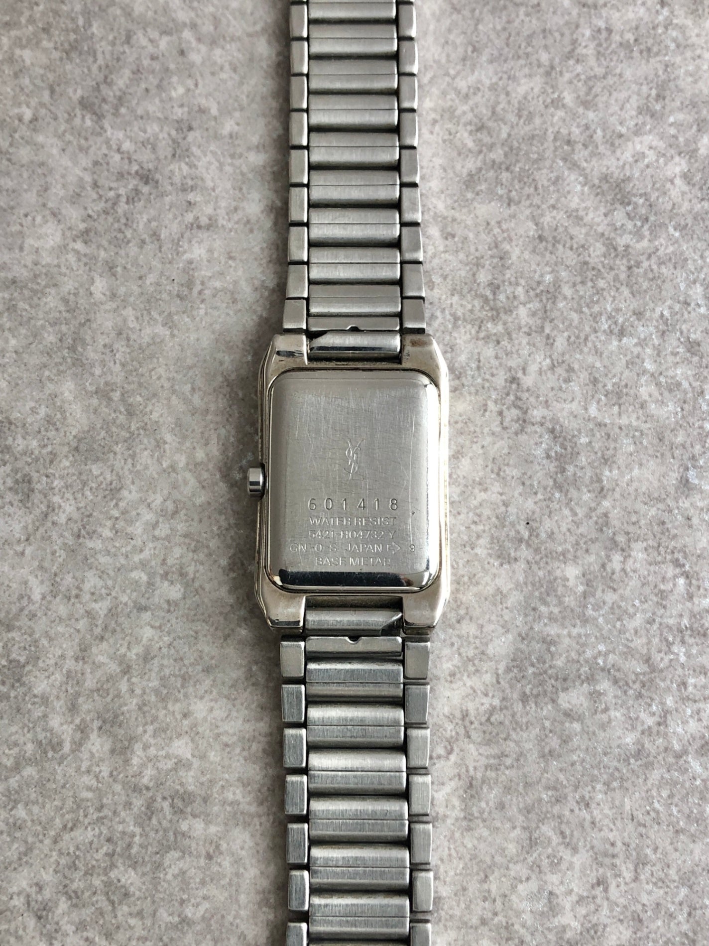 Yves Saint Laurent YSL Logo Watch Silver×Gold Vintage 7umegi