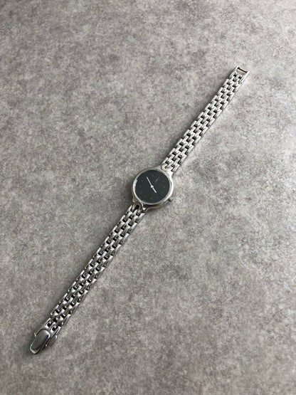 Yves Saint Laurent YSL Logo Watch Silver Vintage 6nipf7