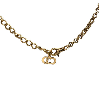 Christian Dior CD Logo Necklace Gold Vintage 2heumd