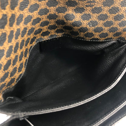 CELINE Macadam Front Buckle Shoulder bag Black Vintage tuu6n4