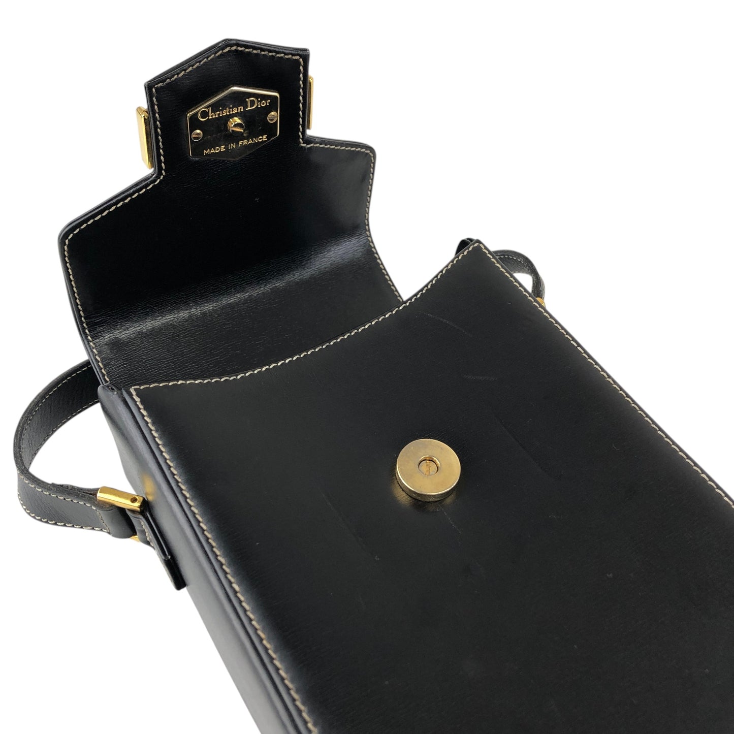 Christian Dior CD Logo Small Shoulder bag Black Vintage esfjwx