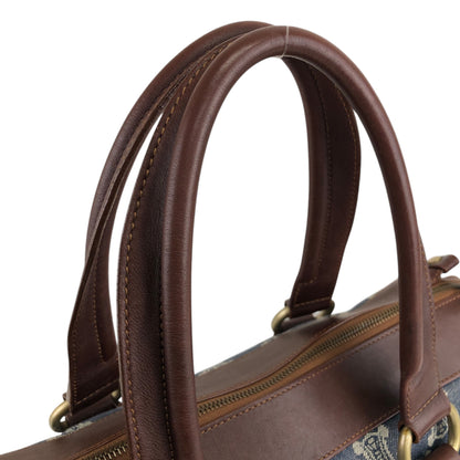 CELINE Paris Macadam Double Pocket Handbag Navy Vintage sh5hjs