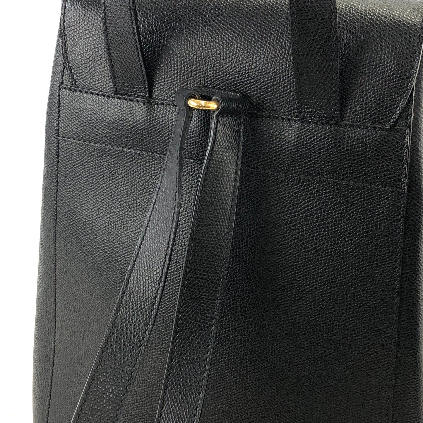 CELINE Turn Lock Leather Backpack Black Vintage y4kmst