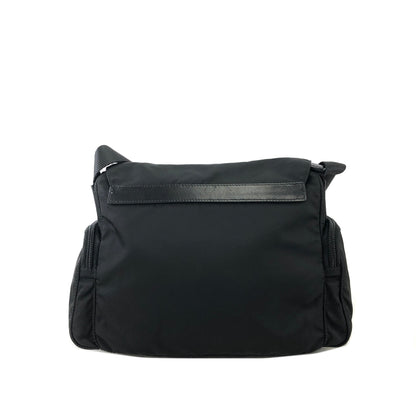 PRADA Triangle Logo Logo Motif Nylon Shoulder bag Black Vintage b8ck4u
