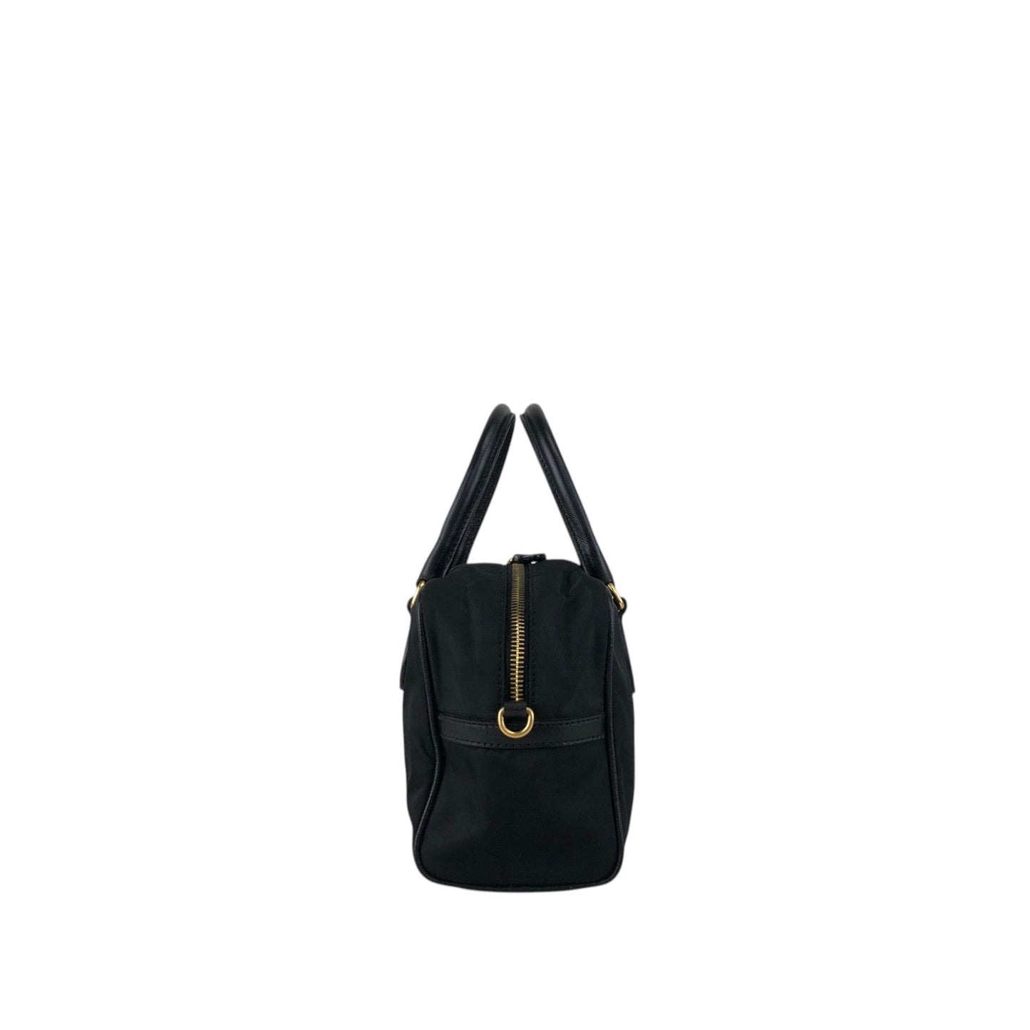 PRADA Triangle Logo Two-way Small Boston bag Shoulder bag Black Vintage 8z5ju7