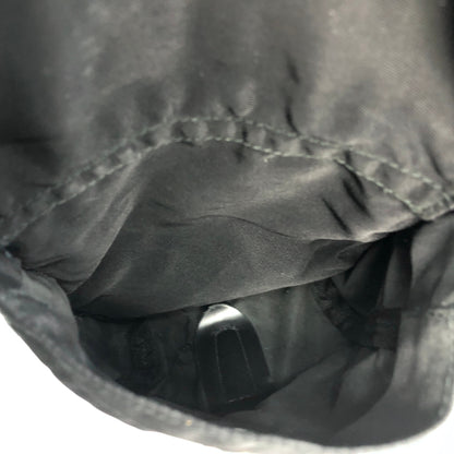 PRADA Triangle Logo Double Pocket Nylon Backpack Black Vintage mwb7bb