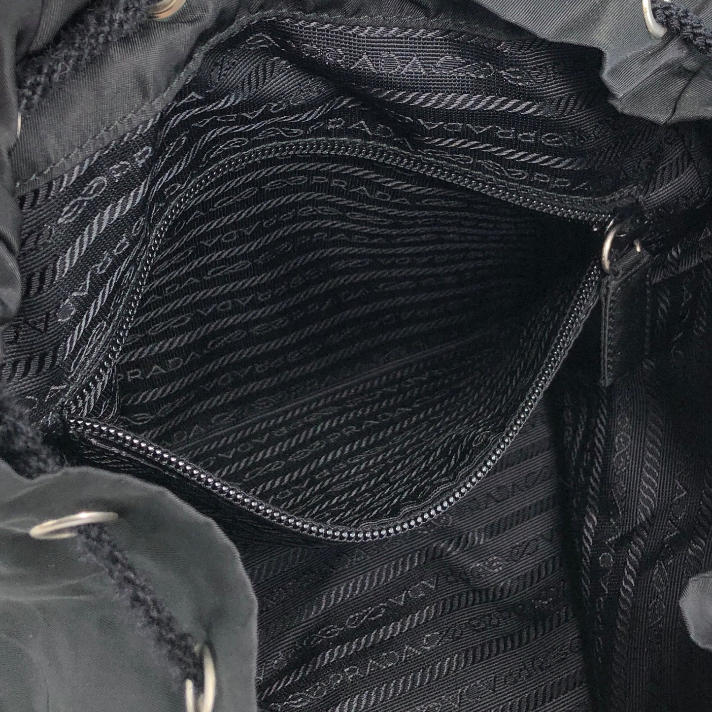 PRADA Tessuto Triangle Logo Backpack Black Vintage cdmpeg