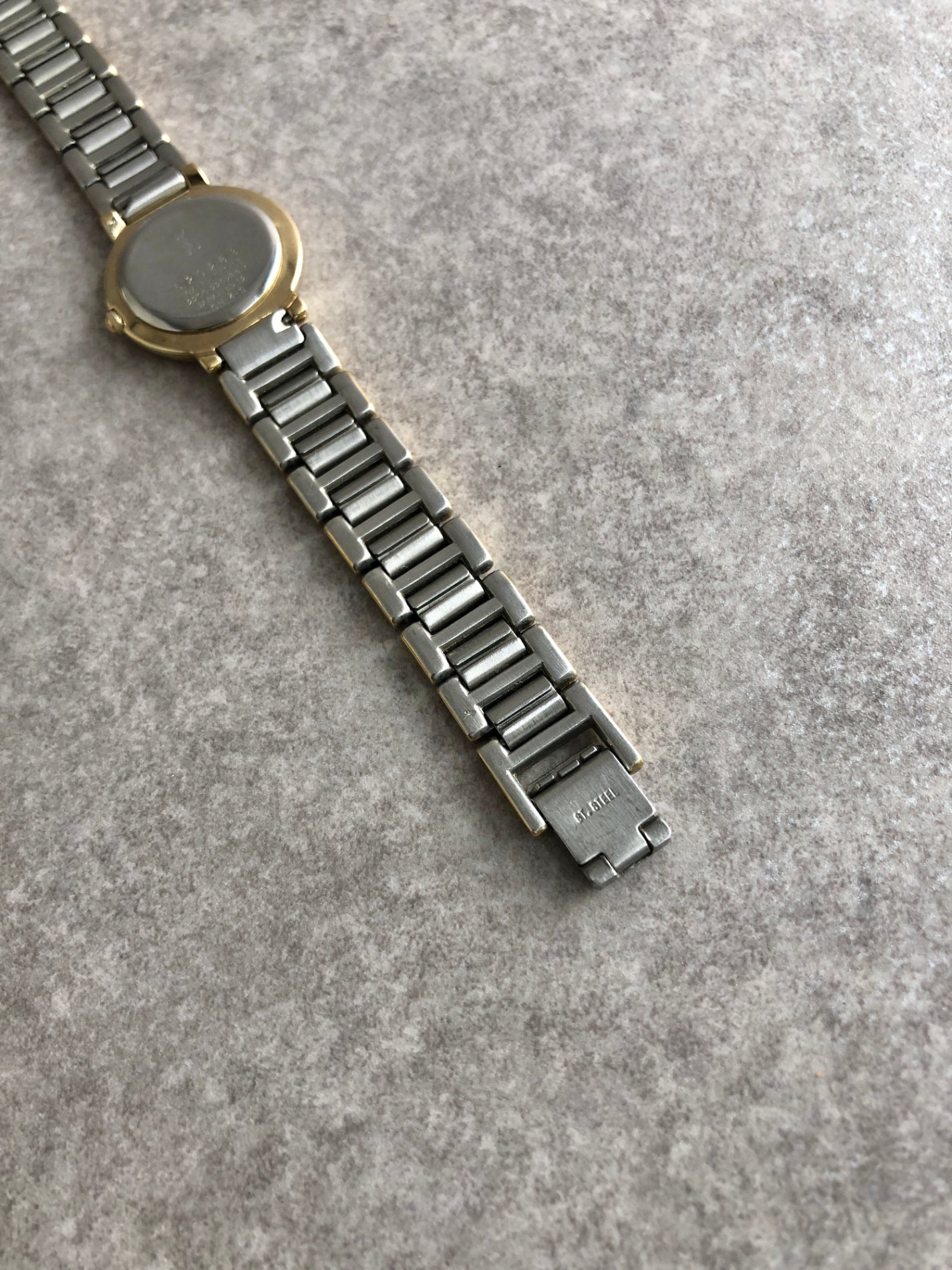 Yves Saint Laurent YSL Logo Watch Silver×Gold GN-4-S Vintage