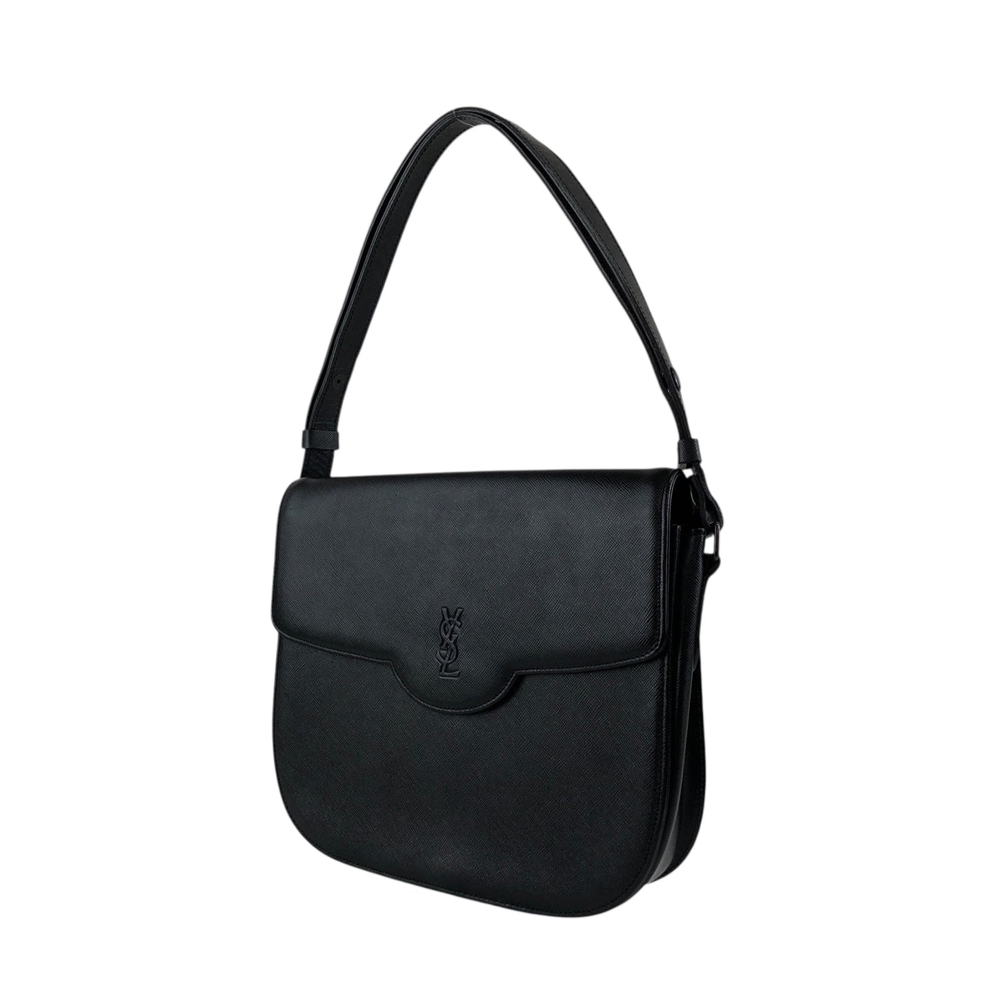 Yves Saint Laurent YSL Logo Shoulder bag Black Vintage kua56p
