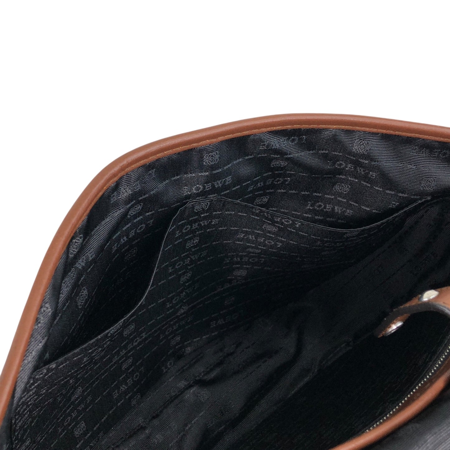 LOEWE Logo Embossed Shoulder bag Brown Vintage 7c7s5w