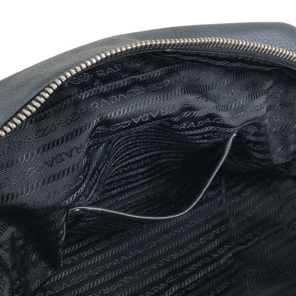 PRADA Logo Embossed Small Boston bag Handbag Black Vintage ydeszs