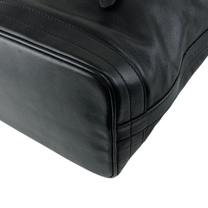 CELINE Gancini Drawstring Shoulder bag Black Vintage 4g3rt5