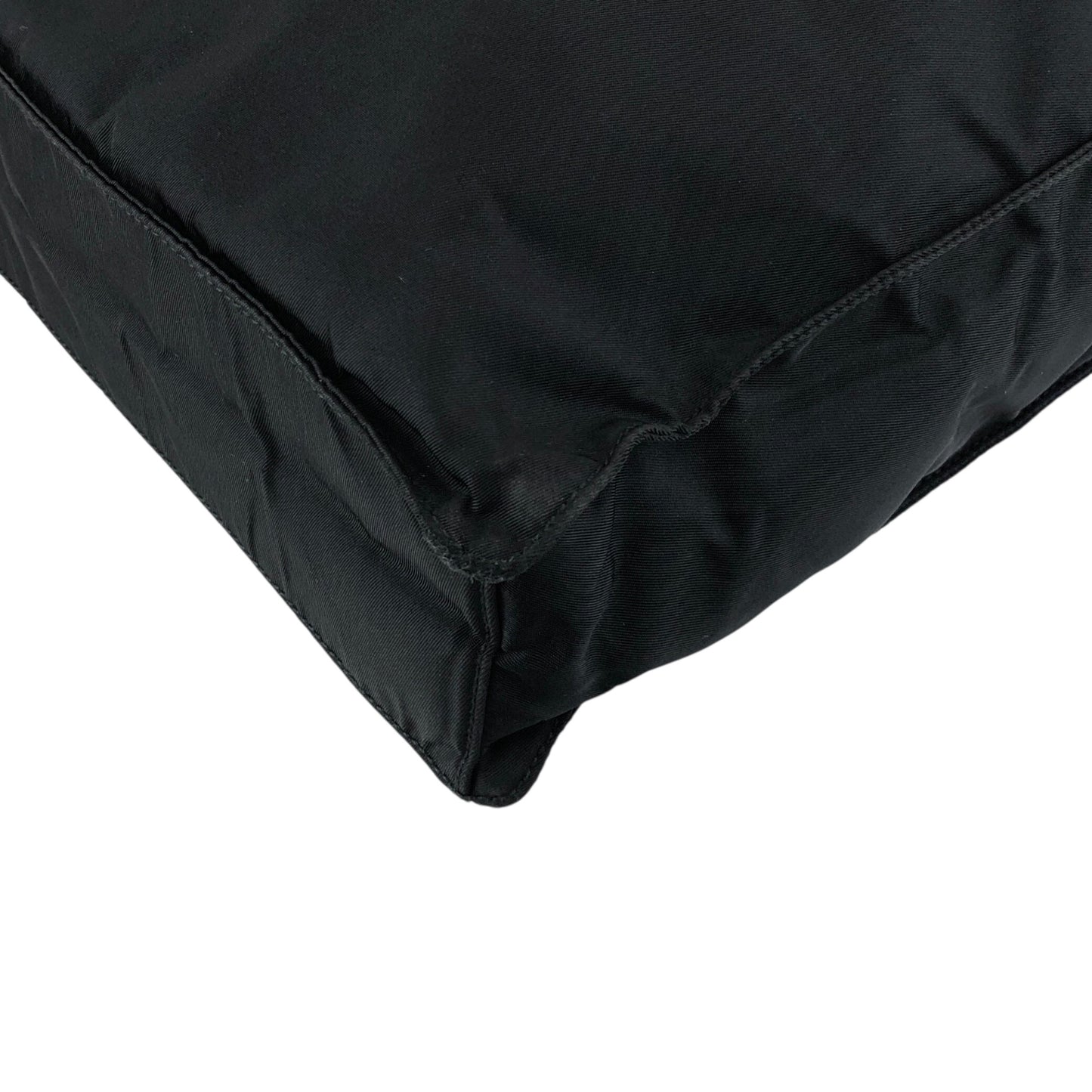 PRADA Tessuto Triangle Logo Totebag Black Vintage fhex45