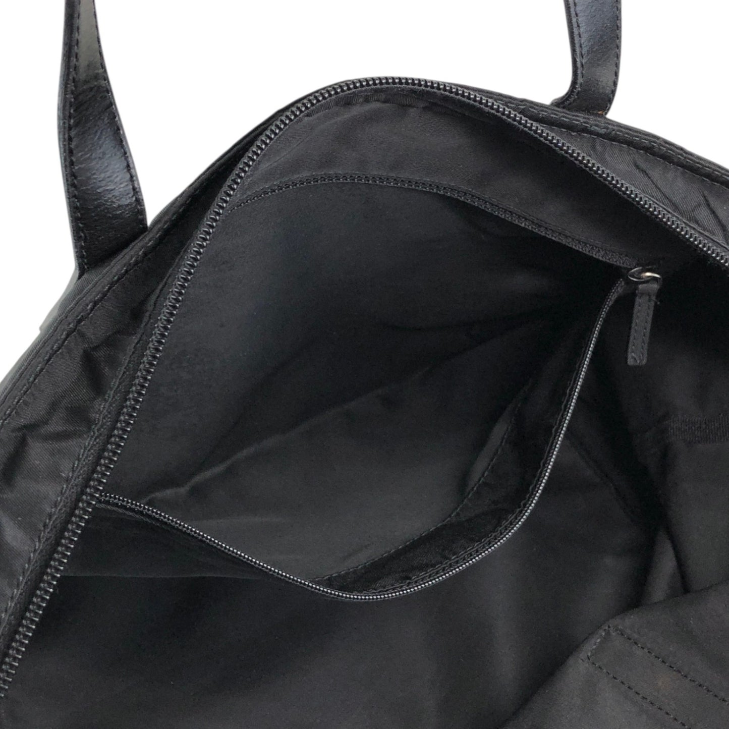 PRADA Tessuto Triangle Logo Totebag Black Vintage 28m35x
